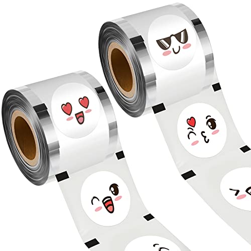 Henoyso 2 Roll Cup Sealer Film for Sealing Machine 90-105 mm 6400 Cups Bubble Tea Sealer Film for 16 oz Plastic Cups for Bubble Tea, Water, Coffee, Juice, Soda (Face Expressions Style)