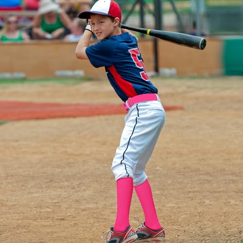 Image of Haysandy Baseball or Softball Sock and Belt Combo Set 5 Football Baseball Socks with Softball Belt for Kids Youth Boys
