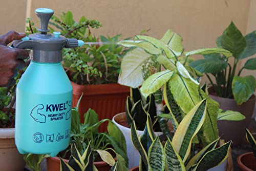 Image of KWEL Heavy Duty Garden Pressure Pump Sprayer, Lawn Sprinkler, Water Mister, Spray Bottle for Herbicides, Pesticides, Fertilizers, Plants Flowers (2L Capacity), Blue