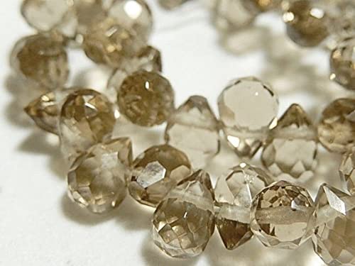 Briolette goutte facettée champagne 8mm en verre quartz pour sublimer vos colliers DIY