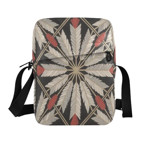 messenger bag crossbody cross body bag for woman women's crossbody handbags Adjustable Strap for Outdoor Daily Outdoor Daily- Boho Japanese Leaves