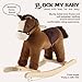 Rock My Baby Rocking Horse, Dark Brown Horse Rocker for Toddlers 18M+, Plush Ride on Horse Toy with Realistic Sound,Soft Stuffed Filling, CPC Certified