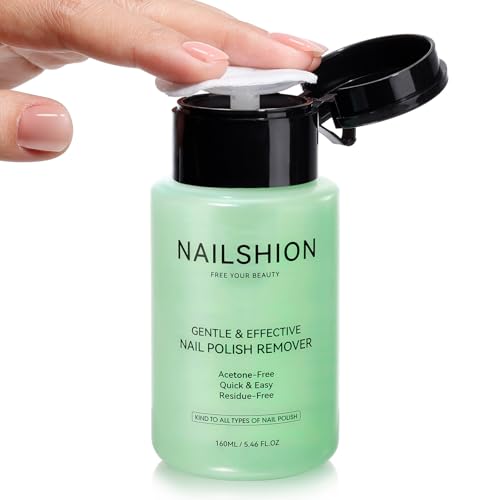 Image of Aloe Vera Nail Polish Remover, Non-Acetone, Push-Down Pump | 5-10s Remove All Air-Dry Nail Polishes, Rich in VE Non-Drying, Clean Nail Polish Home DIY Nail Art Essentials, 5.46 fl. oz