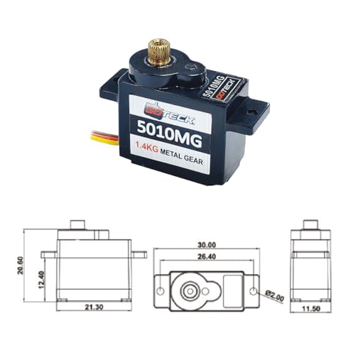 Image of GOTECK 2PCS 5g Mini Servo, Micro Full Metal Gear Digital Servo,for RC Car Model Boat Fixed-Wing Helicopter Airplane Robot Toy