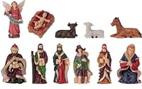 zeitzone Wunderschöne Krippenfiguren Set Handbemalt Weihnachten 11 teilig