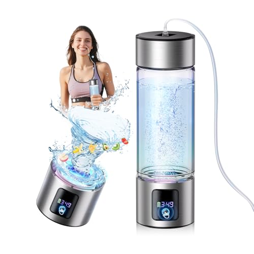Generador de botellas de agua de hidrógeno 3 en 1 con pantalla - Industria TOP - Bloqueo de hidrógeno de 24 horas | 0 cloro y 0 ozono | Sello 100% a prueba de fugas, generador de botellas de agua de