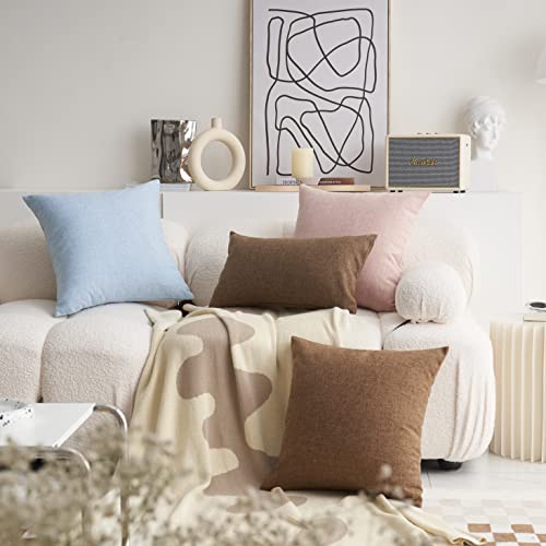 Demetex Pink Linen Pillow Covers 12 X 20, Decorative Pillowcases Set Of 2, Rectangle Throw Pillow Covers For Couch Bedroom Girls Room, 12X20 Inch, Light Pink #TOP1