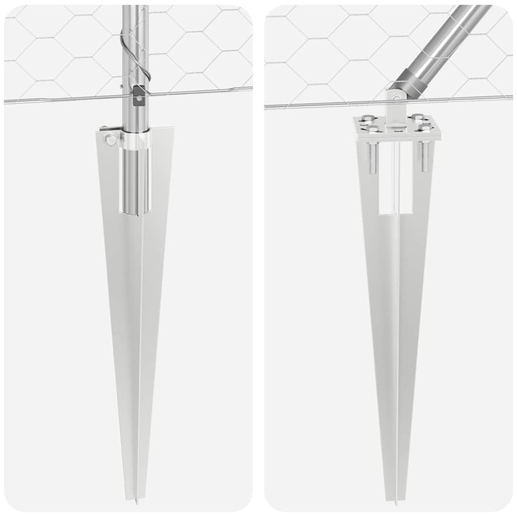 Set di pali per recinzione, 2500 x 120 cm, in acciaio inox, design moderno, robusto e durevole, per giardino, terrazza, cortile, balcone e bordo per laghetto