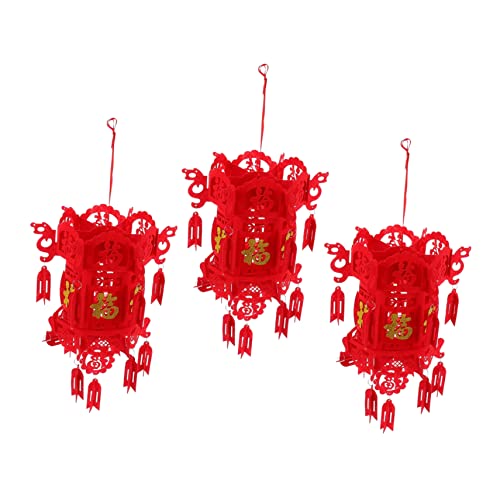 Uonlytech 3piezas Farol De Palacio Carácter Chino Fu Faroles Chinos Para Festivales Decoración Para Bodas Festival De Primavera