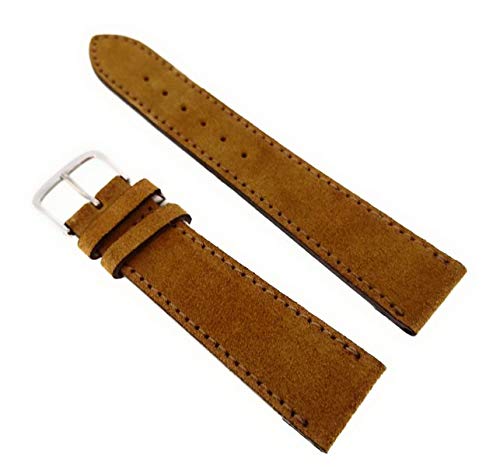 Bracelet de montre en velours 18mm marron clair fabriqué en Allemagne