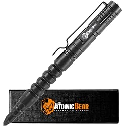 The Atomic Bear Tactical Pen - Pen With Window Breaker - Used in Police and Military Gear - Ballpoint Pens with Free 2nd ink refill