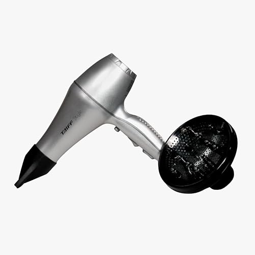 Taiff Style IonSense - Secador de pelo profesional | Secador de pelo de cerámica iónica de 1875 W con difusor | Ligero apto para viajes | Doble Gris