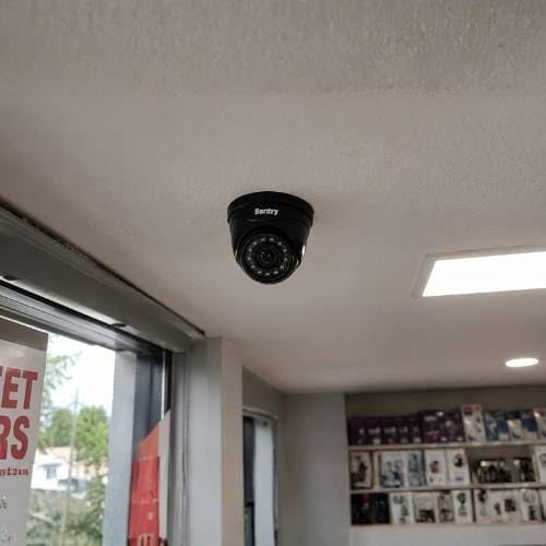 Sentry Cámara CCTV mini domo de 2 MP 1080p, lente de 3.6 mm, interior, exterior, color negro