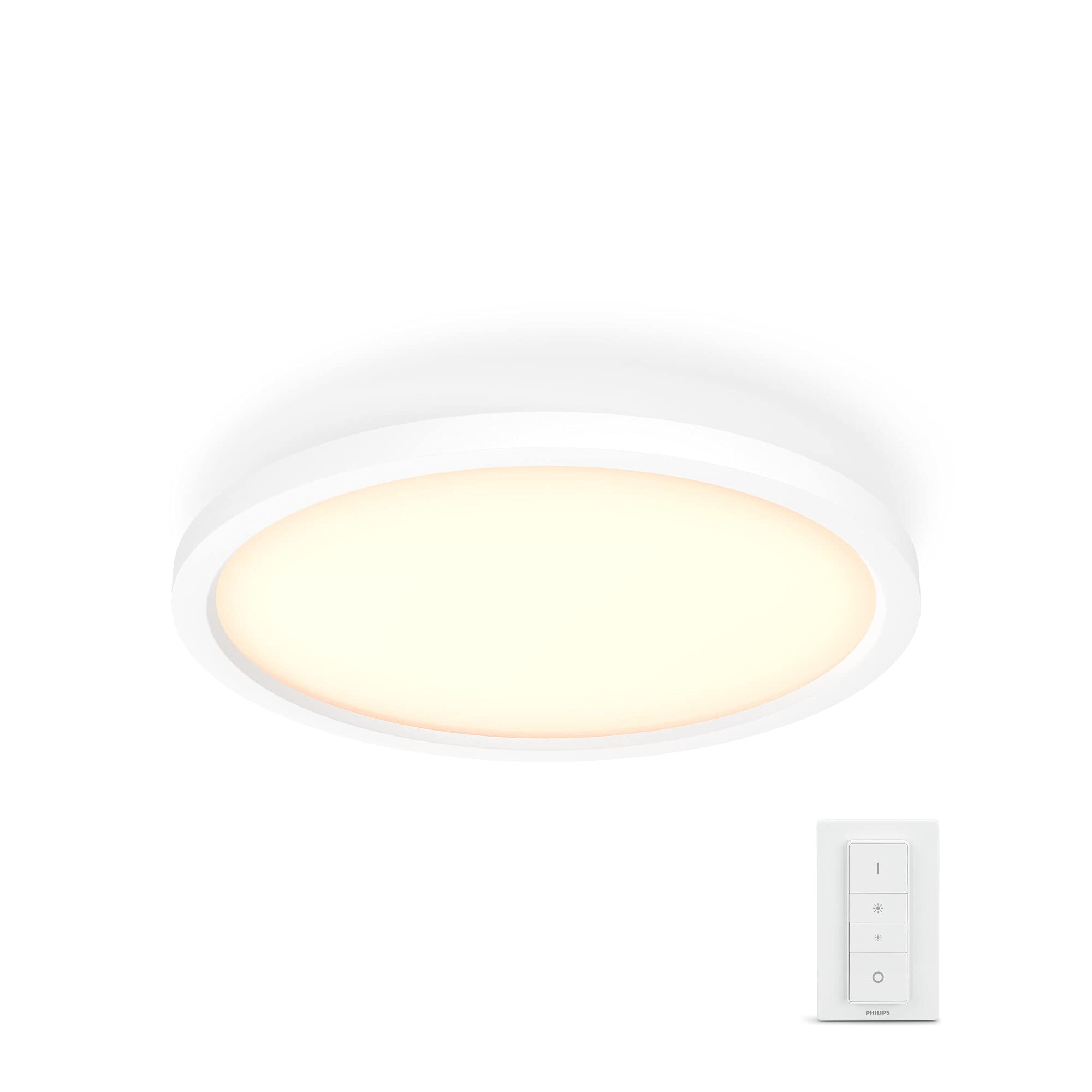 Philips Hue White Ambiance Aurelle, Plafoniera LED Smart, Bluetooh, 24,5 W, Rotonda, Bianco, Telecomando Dimmer Switch incluso