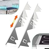 Stove Gap Covers Stainless Steel, 2 Pack Stove Gap Filler Easy Retractable Length 13.8' to 27.5', Width 0.79' ALMCALS Range Trim Kit, Heat Resistant Guard Between Stove Top & Counter