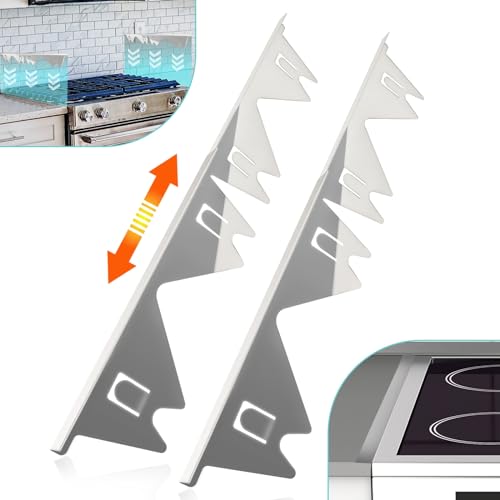 Stove Gap Covers Stainless Steel, 2 Pack Stove Gap Filler Easy Retractable Length 13.8' to 27.5', Width 0.79' ALMCALS Range Trim Kit, Heat Resistant Guard Between Stove Top & Counter