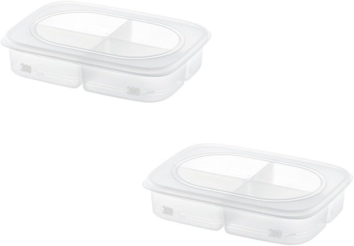 Cabilock Multi-function Refrigerator Bin and Freezer Bin Set, 2pcs Frosted Food Storage Containers, Convenient Household Fridge Organizer for Kitchen and Freezer Use