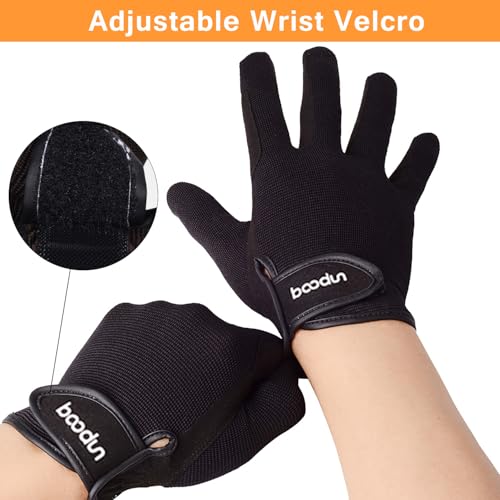 Peicees Luvas profissionais de equitação para mulheres, homens e crianças, luvas de equitação com te