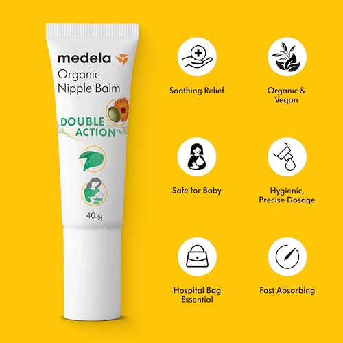 Image of Medela Organic Nipple Cream & Pumping Lubricant, Soothes & Nourishes for Breastfeeding, Made with Natural Ingredients, Provides Fast Relief for Sore Nipples, Postpartum Essential, 1.34 fl oz