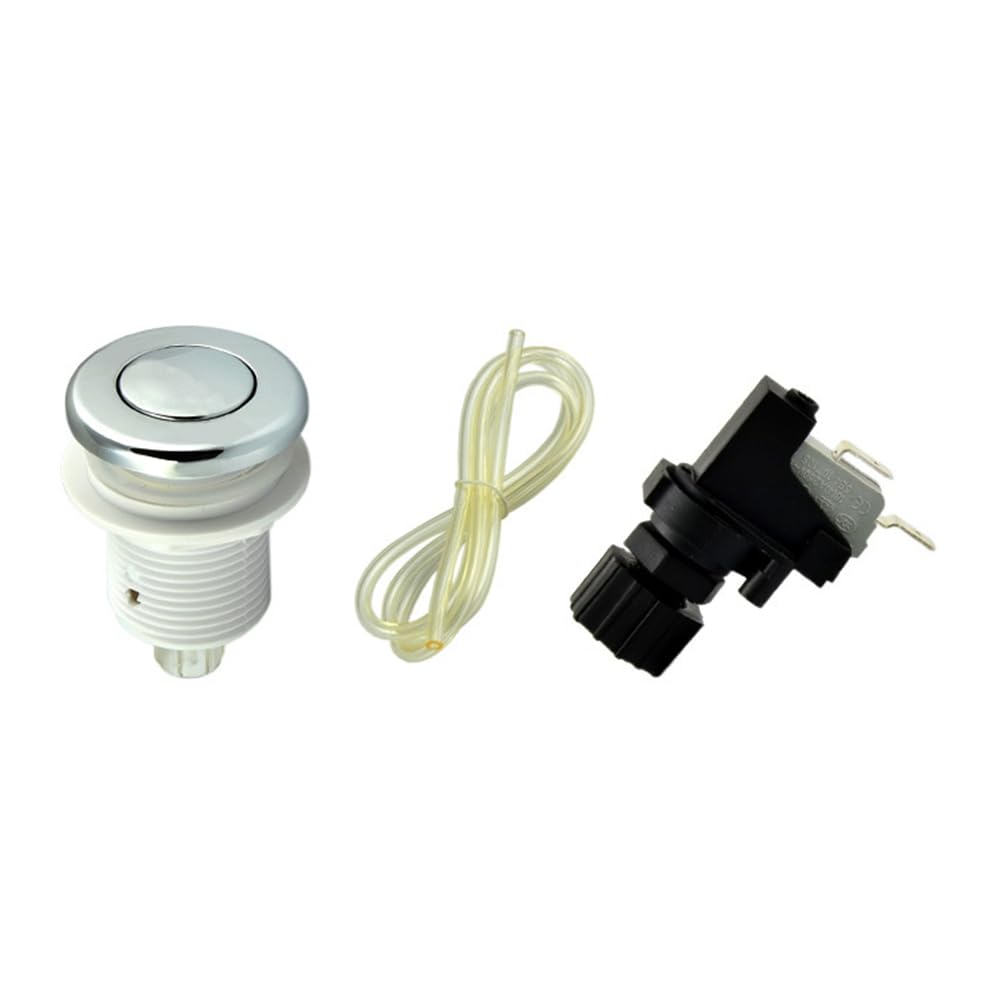 Hndhbfgrt 1set Pneumatic Switch Push Button Switch Garbage Disposal Switch Whirl-Pool Waste Disposal for Bathtub Spa for Waste Garbage Disposal Whirl-Pool 32mm Suit
