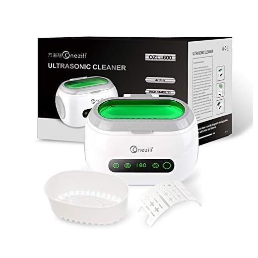 Ultrasonic Jewelry Cleaner-ONEZILI Ultra Sonic Jewelry Cleaning Machine, Compact Ultrasonic Parts Cleaner with Degas Digital Timer for Eyeglasses, Razors, Dentures, Combs, Tools, Parts, Instruments