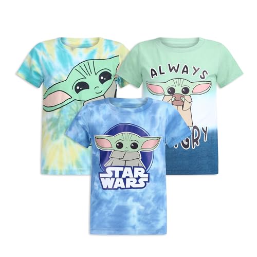 STAR WARS Grogu Boys 3 Pack T-Shirts for Infant Toddler and Big Kids
