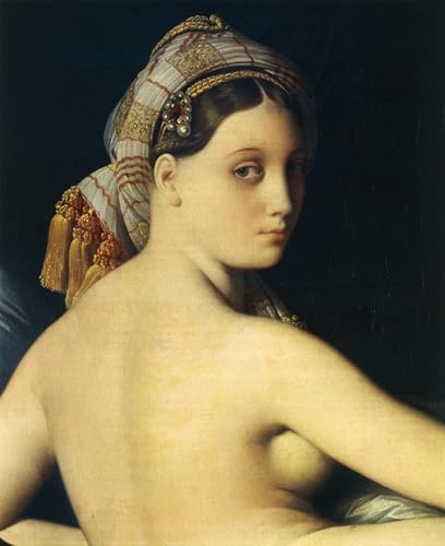 Cuadro moderno al óleo Gran Odalisca de Ingres, lienzo decorativo de 60x90cm