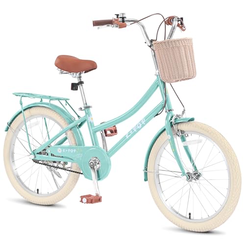 BGGFNZ Girls 16 20 24 Inch Bike Kids Bicycle with Basket Girls Bikes Ages Over 4 Years Old Single Speed Kids Bicycles with Front and Rear Brakes 16 Inch Kid Bike with Training Wheels Kickstand