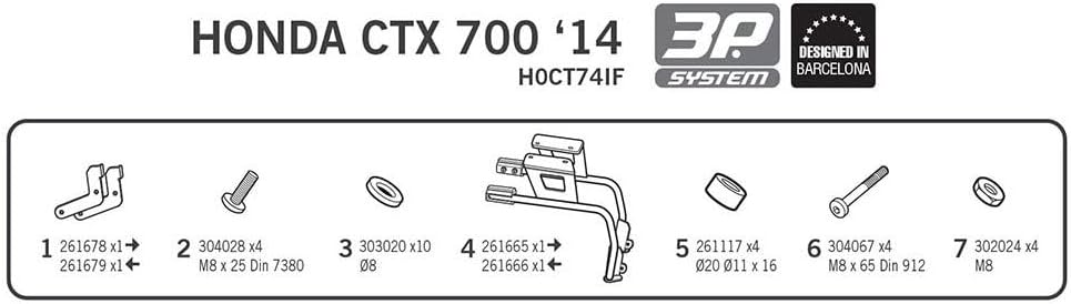 Shad H0CT74IF Honda CTX700/N 14-18 3P System Side Mount