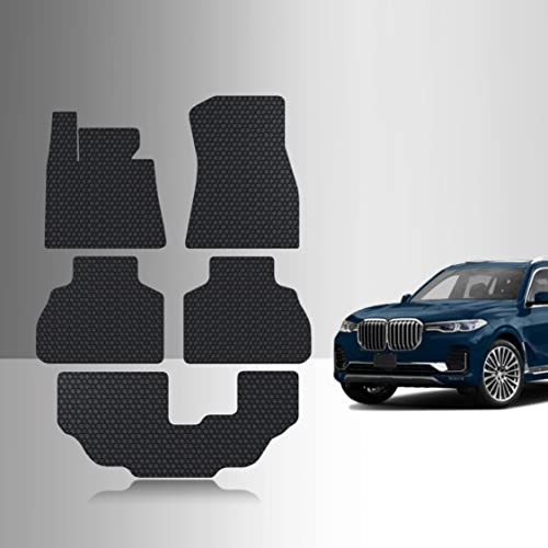 TOUGHPRO Floor Mats Accessories Set for BMW X7 2nd Row Bench All Weather Heavy Duty Black Rubber (Made in USA) 2019 2020 2021 2022 2023 2024 2025 2026 (1st + 2nd + 3rd Row)