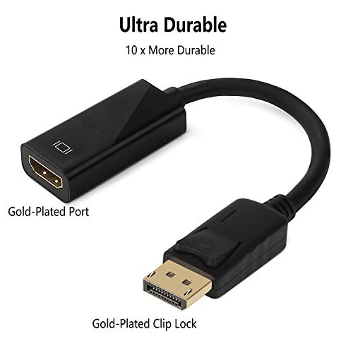 ICZI Adattatore DisplayPort a HDMI 1080P, Cavo DP Maschio su HDMI Femmina, Connetori Dorati, Convertitore HDMI con Cappuccio Antipolvere per HDTV, Monitor, Proiettori, Portatili e Altri