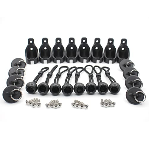 Bungee Kit for Roller Shade Parts Replacement Sun Shades Blackout Roller up Blinds tie Down (Black, 4pack)