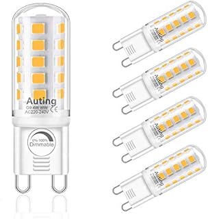 G9 Led Dimmable Lamps, 4W 2700K Warm White 32 * 2835 SMD LED Bulbs, Replacement for 20W-40W G9 Halogen Lamps, G9 Led Bulbs No Flickering, 400LM AC220-240V 360 Degree Beam Angle G9 LED Bulbs, 5 Pack