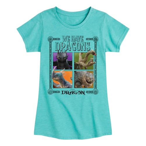 How to Train Your Dragon - We Have Dragons - Toddler and Youth Girls Fitted Short Sleeve Tee