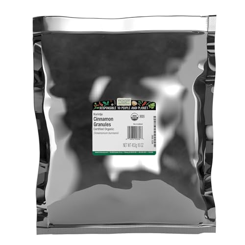 Frontier Co-op Cinnamon Granules, Korintje, Certified Organic, Kosher, Non-irradiated | 1 lb. Bulk Bag | Cinnamomum burmannii