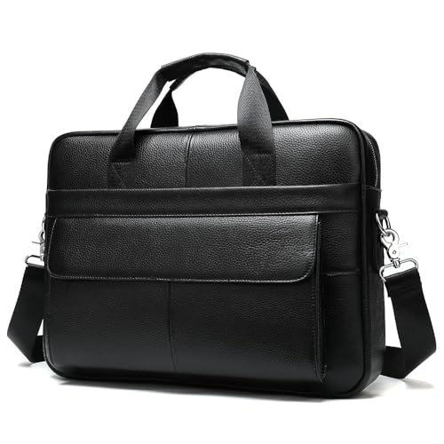Nordic Men's Business Handbag Genuine Leather Briefcase Computer Bag for Office Commute