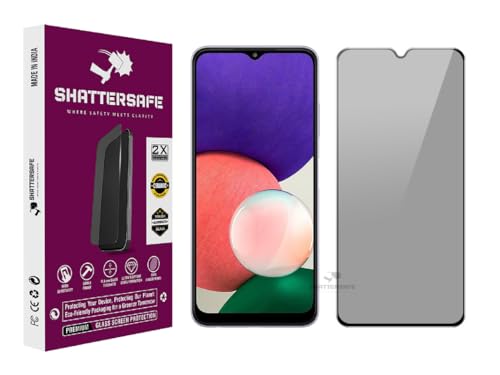 Image of Anti-Spy Privacy Tempered Glass Compatible For Samsung Galaxy A22 5G / F22 5G [Pack of 1]. Anti-Scratch, Edge-to-Edge Protection With Easy Installation Kit & Case Friendly Fit.