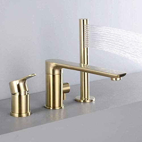 Robinet 3-môle avec douchette à main pour baignoire d'un grand hôtel chic