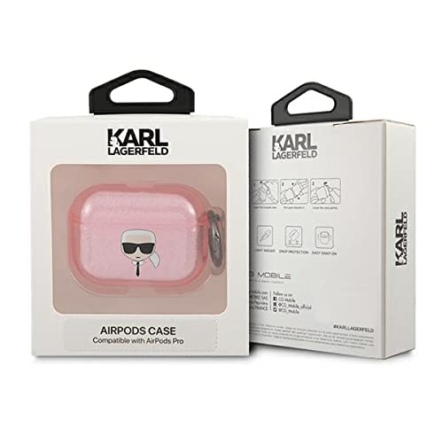 Karl Lagerfeld KLAPUKHGP Case for AirPods Pro Pink Glitter Karl's Head, brown - Image 3