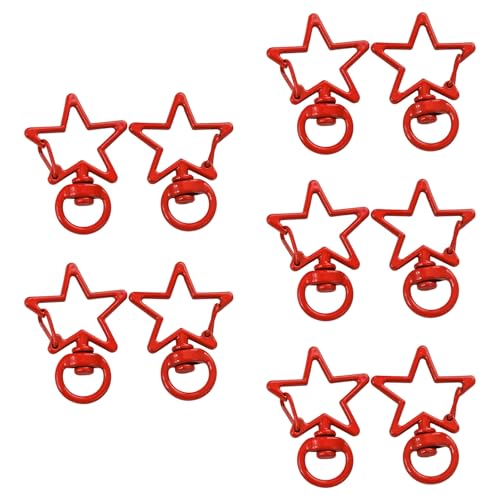 Multi Purpose Alloy Five Point Star Pendant Crafting Supply Assorted Colors Triggers Clip Buckles for Keyrings Colorful Star Key