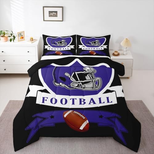 Erosebridal Baltimore Bedding Sets Toddler Size Boys Football Sports Room Decor 2Pcs Gridiron Seasonal Comforter Set, Includes 1 Comforter and 1 Pillow Case for Sports Fans Lovers Gifts