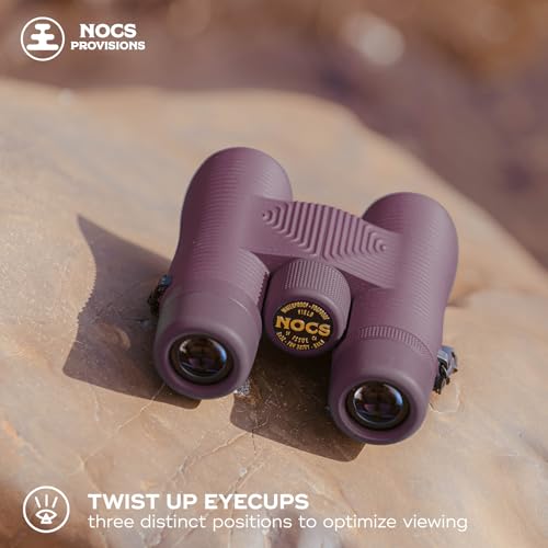 Image of Nocs Provisions Field Issue 10x32 Waterproof Binoculars, 10X Magnification, Bak4 Prism, Wide View Multi-Coated Lenses for Bird Watching, Hunting & Wildlife Viewing - Oxblood Maroon