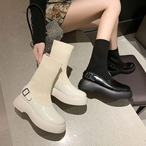 Bottines pour femmes bottes combat à plateforme et talons hauts noirs - 3