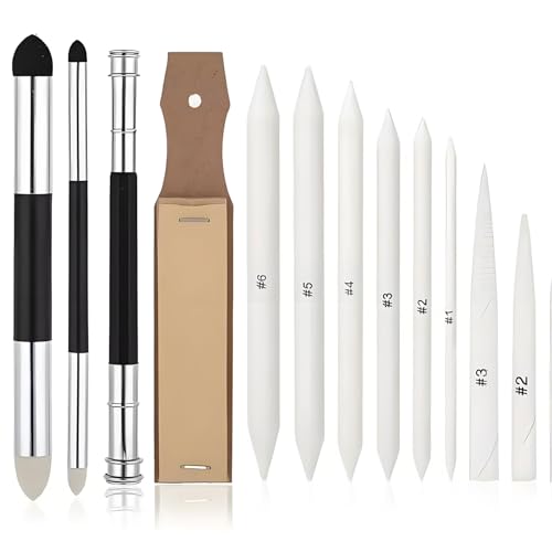 MYTOAU 13 Pcs Blending Stumps for Drawing,Charcoal Pencil Drawing,Professional Art Blenders & Sketch Drawing Tools for Shading,Blending Pencil Art Supplies Kit for Beginner,Students, Adults