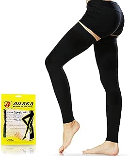 Ailaka Thigh High 20-30 mmHg Compression Sleeves for Women and Men, Firm Support Graduated Varicose Veins Stockings, Travel, Casual-Formal Hosiery