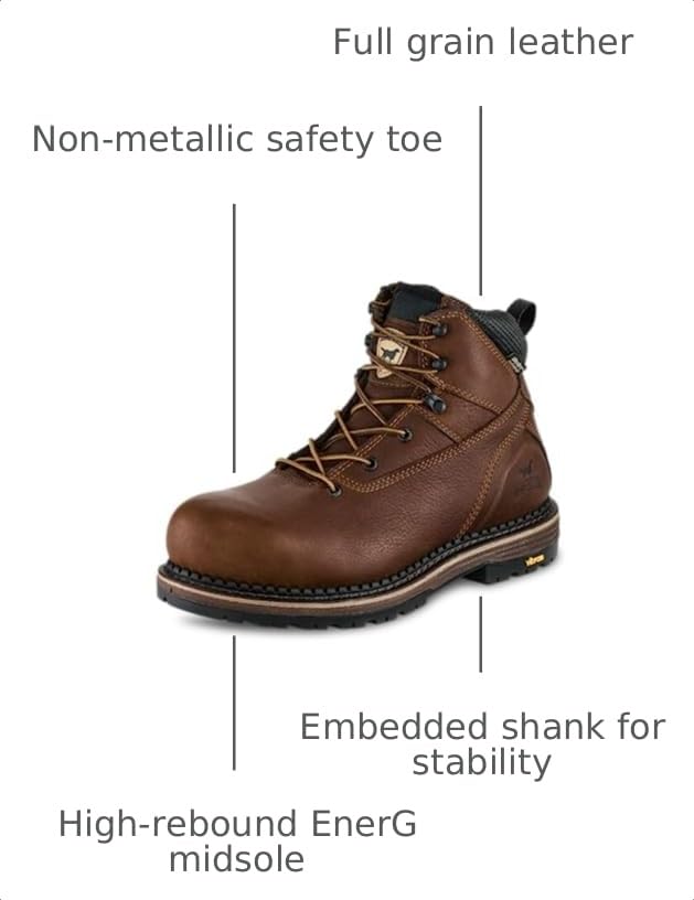 Image of Irish Setter, Edgerton, Men's, 6 inch, Waterproof, Non-Metallic Safety Toe, Work Boot