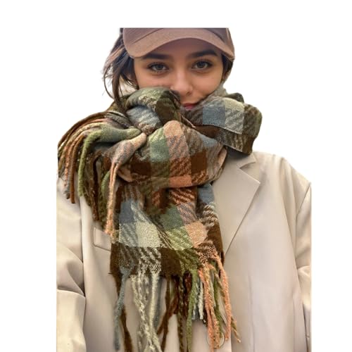 Scarf for Women Plaid Scarf Bulk Cashmere Feel Warm Soft Winter Scarves Lightweight Shawl Wraps