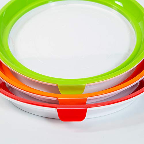 Cucudy Bandeja de Preservação de Alimentos Bandeja de Preservação de Vácuo Empilhável com Tampa Elás