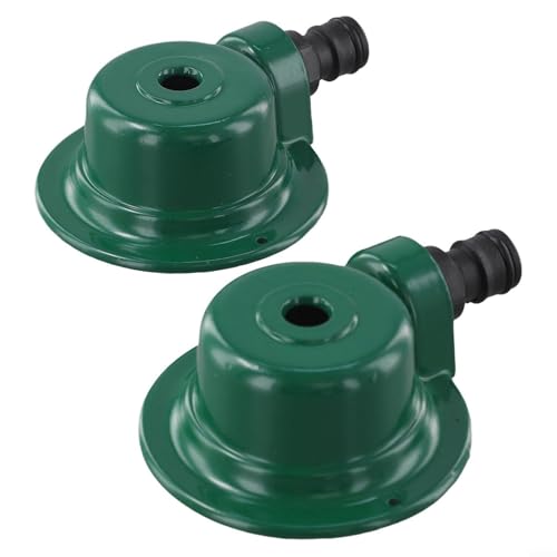 Yhenlovtt Sistema de rociadores de jardín de metal, rociador de agua giratorio automático de 360 grados para patio, cobertura de plantas de riego, construcción de aleación de zinc, paquete de 2, color