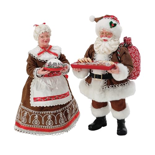 Department 56 Possible Dreams Christmas Traditions Santa and Mrs. Claus Sugar and Spice Figurine Set, 10.5 Inch, Multicolor